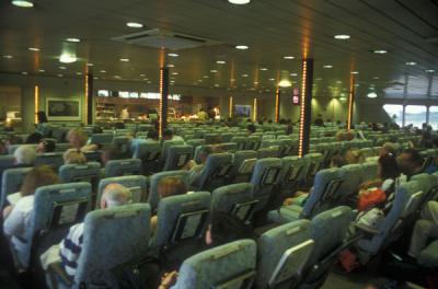 Inside the huge hydrofoil to Uruguay