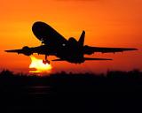 Sunset Skies and Lockheed Aircraft Stock Photos