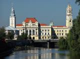 Oradea - City Hall and Crisul Repede river