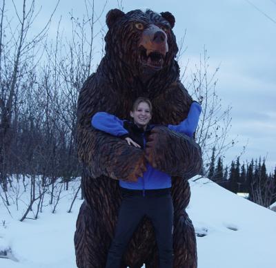 Rosalie and a bear