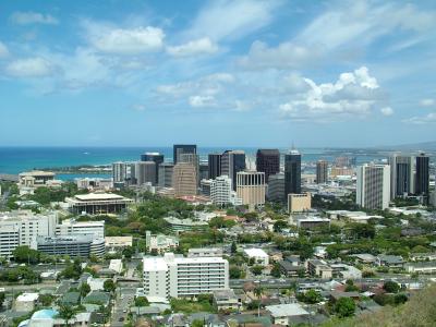 Downtown Honolulu, Hawaii from Punchbowl