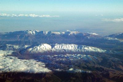 Fresh snow on the High Atlas Mountains south of Fez, Morocoo