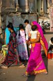 Hot pink sari