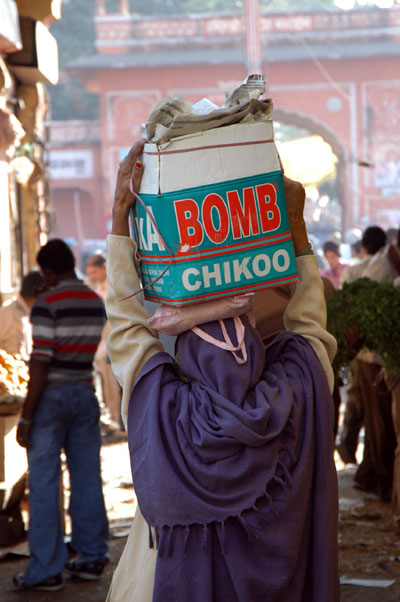 Woman carrying a bomb