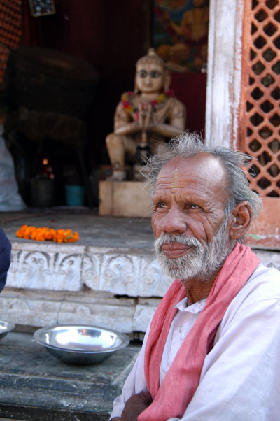 Man at a temple