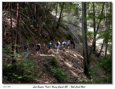 The group hiking along the Spur Pass trail