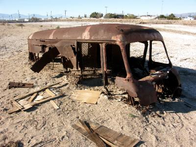 Bombay Beach UPS Truck