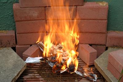 Burning effigy of George W. Bush