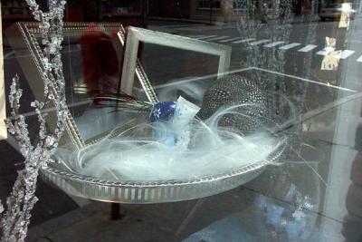 Silver Ornaments, in Window