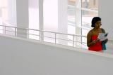 The woman in red *