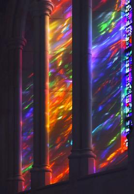 National Cathedral Pillars in Filtered Sunlight