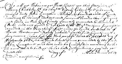 John Langston 1681 Deed 2 - New Kent