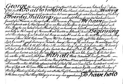 John Langston 1736 Deed Pg1 Nansemond