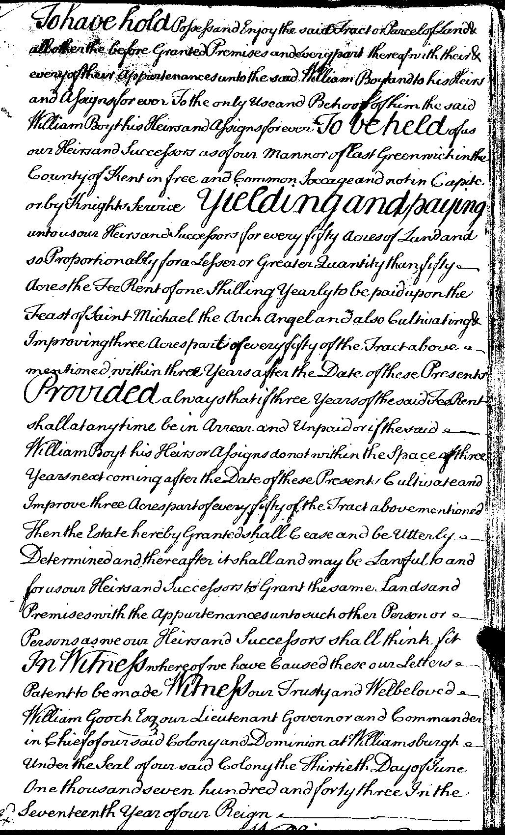 William Boyt 1743 Deed Pg 2