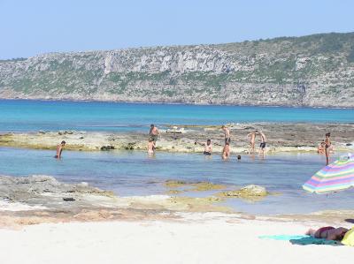 Paddling in the rock pools