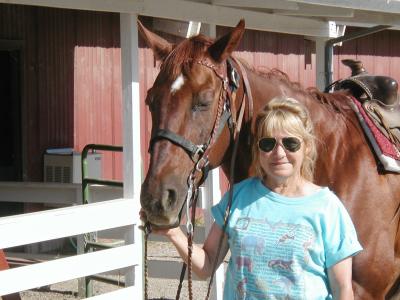 Here's Vicki with Dave's horse . . .