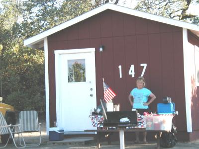 Outdoors there's a bar-b-que and picnic table