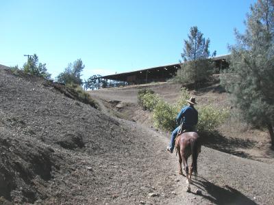 Past the covered arena . . .