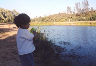 The fish aren't hooked, but TJ is!!