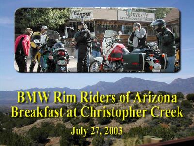 AZ Rim Riders Breakfast Ride to Christopher Creek AZ, July 27, 2003