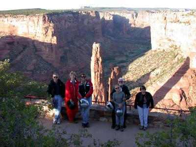 Spider Rock makes a great backdrop for a group photo