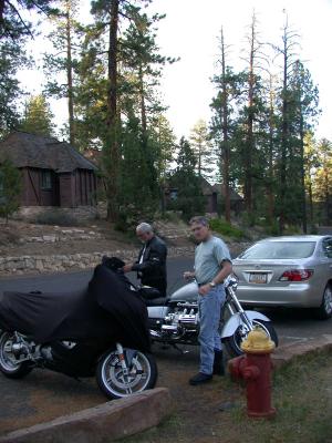 Jim and Mike tuck in their bikes for the night