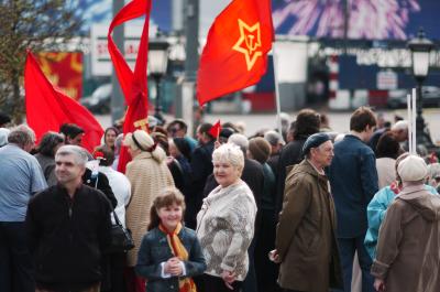 Communist Rally outside the Bolshoi Theatre