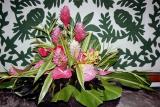 Tropical flower display and quilt -Moana Surfrider Hotel, Waikiki