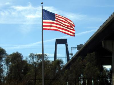 Hale Boggs Bridge and Flag