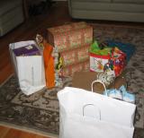 the gift pile... mystery ensues!