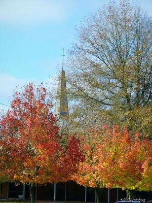 Local church in fall color