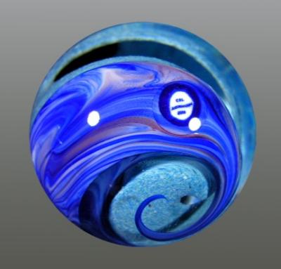 Letter disc then clearcoated, enameled, cold-faceted to create viewing holes.More clear, color, illusion twist finish. Sig chip.
