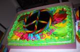 Scotts birthday cake -- Lets burn one, dude