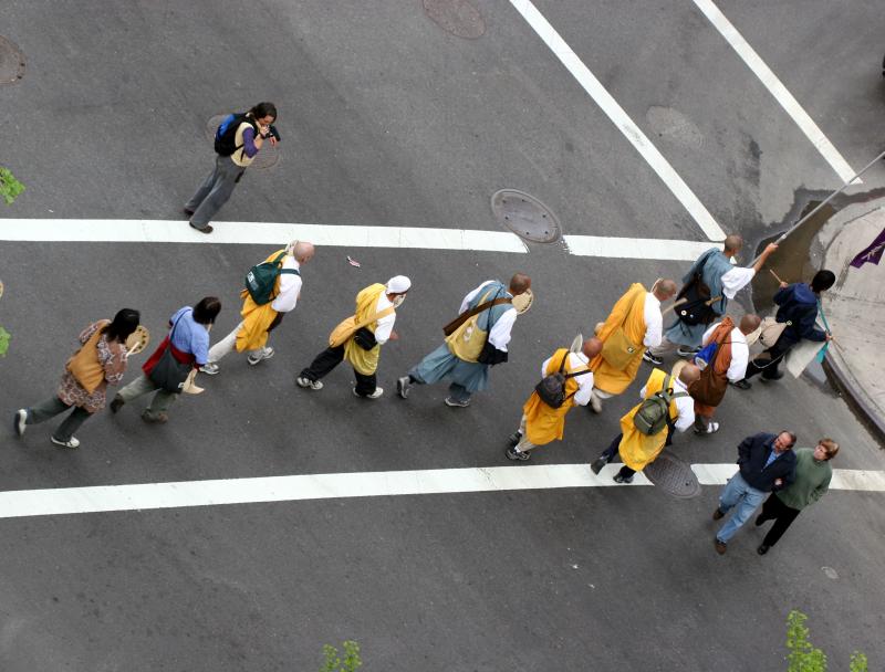 Buddhist Procession to Washington Square on LaGuardia Place at 3rd Street