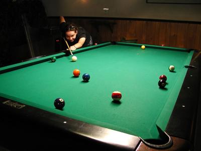 Ania at a pool hall