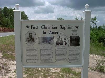 First Christian Baptism In America - Marker 4a