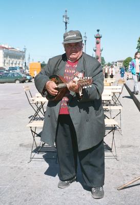 Balalaika player in Birzhevaya Square