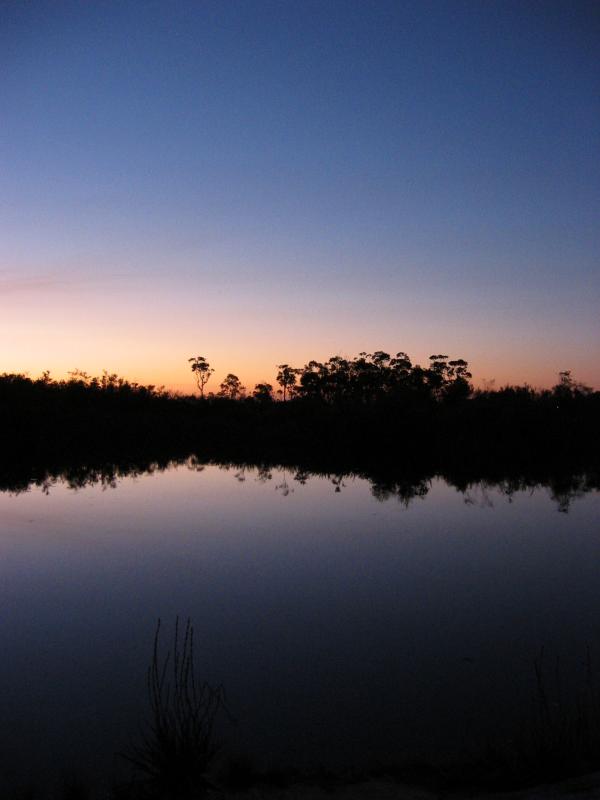 Sunset over the pond on Fraser Island.