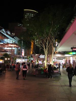 Pedestrian mall at night, Brisbane.