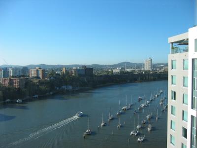 View of the river from our hotel in Brisbane.