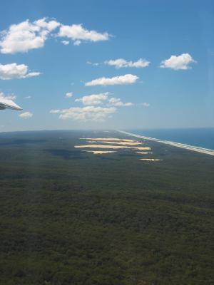 Sand blows in the distance, Fraser Island.