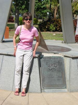 Cherrie at the Tropic of Capricorn, Rockhampton, Queensland. Hurray, we're officially in the tropics.