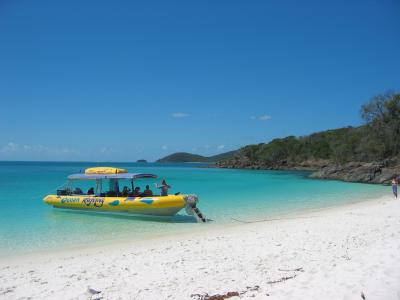 Our tour boat on Whitehaven Beach.