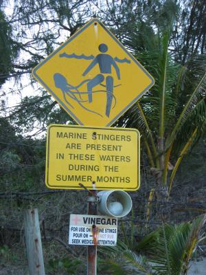 Sign on Four Mile Beach, Port Douglas.