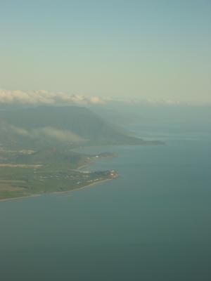 Taking off the next morning from Cairns, looking north.