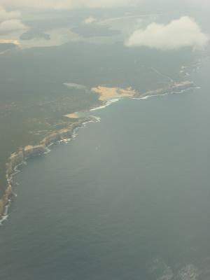 Coast south of Botany Bay on approach to Sydney airport.