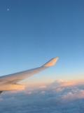 Sunrise with the moon over the South Pacific.