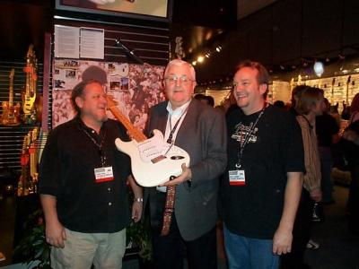 This one is presented to John Page of the Fender Museum by Bill Schultz and Mike Eldred