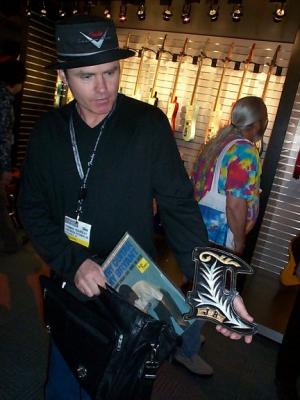 John Bryant with his Dad's leather Tele Pickguard