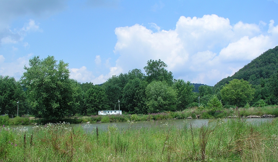 Looking Across the Lake Amusement Park Side